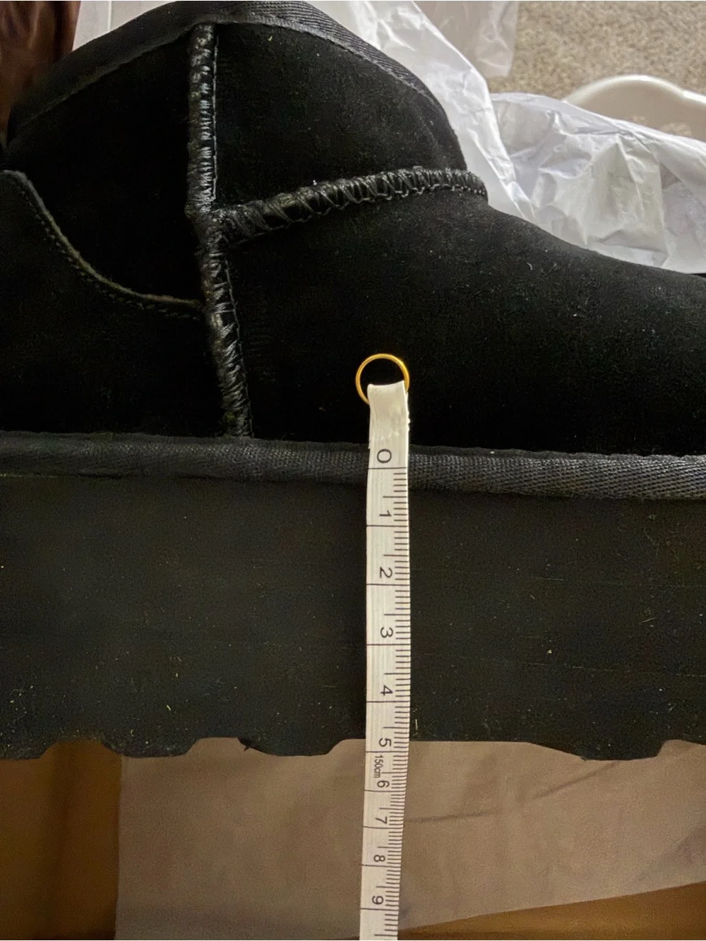 Classic Black Platform Ankle Boot — Women's Suede Slip-On Platform